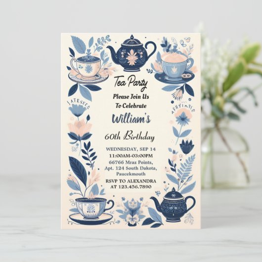 Invitation Maintenant Royal Chic Fairy Tea Party 60e annivers (Debout devant)