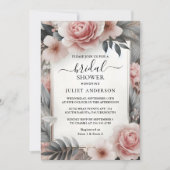 Invitation Maintenant Soie rose Boho Peony Dusty Fête des mar (Devant)