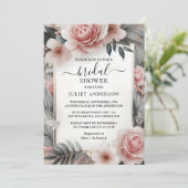 Invitation Maintenant Soie rose Boho Peony Dusty Fête des mar (Debout devant)