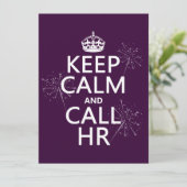 Invitation Maintenez calme et l'appel heure (toute couleur) (Debout devant)