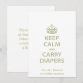 Invitation Maintenez calme et portez les couches-culottes (Devant / Derrière)