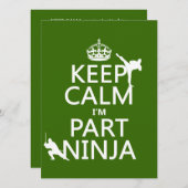 Invitation Maintenez calme je suis partie Ninja (dans toute (Devant / Derrière)