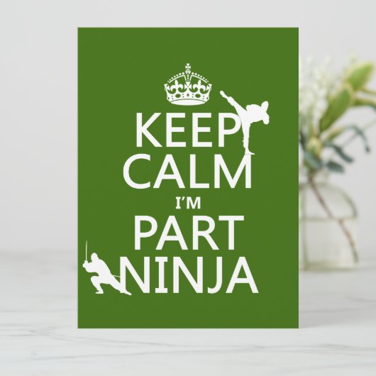 Invitation Maintenez calme je suis partie Ninja (dans toute (Debout devant)