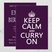 Invitation Maintenez le calme et le curry allumés (Devant / Derrière)