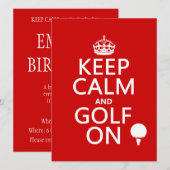 Invitation Maintenez le calme et le golf dessus - disponibles (Devant / Derrière)