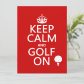 Invitation Maintenez le calme et le golf dessus - disponibles (Debout devant)