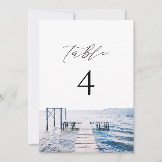 Invitation MAIRI Lake Pier Ocean Destination Table Number (Devant)
