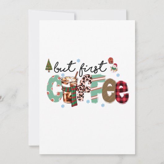 Invitation Mais d'abord Café Joyeux Noël (Devant)