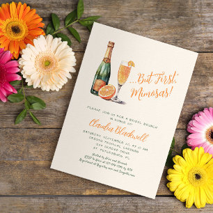 Invitation Mais d'abord Mimosas Champagne Enterrement de Vie