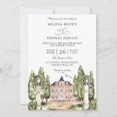 Invitation Maison anglaise à l'aquarelle Budget Code QR Maria (Devant)