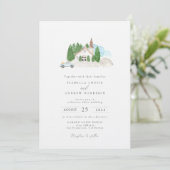 Invitation Maison aquarelle italienne Photo (Debout devant)