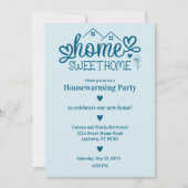 Invitation Maison Bleue Douce Maison Personnalisée Ménage (Devant)