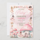 Invitation Maison Champignon Fée Rose Anniversaire (Devant)