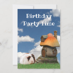 Invitation Maison Champignon pour Fête d'Anniversaire d'Enfan
