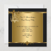 Invitation Maison Chandelier de fête de réveil Ornate Or Noir (Dos)