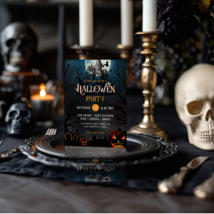 Invitation Maison Chasse Orange & BlancInvitation du parti Ha