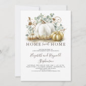 Invitation Maison Chauffage Accueil Chute Douce Citrouille bl (Devant)