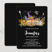 Invitation Maison citrouille avec Fantôme et chauves-souris A (Devant / Derrière)