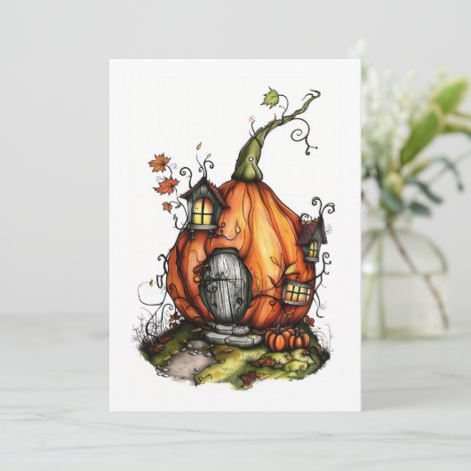 Invitation Maison Citrouille Fairy Tale (Debout devant)