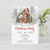 Invitation Maison classique en pain d'épices décoration (Debout devant)