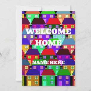 INVITATION MAISON COLORÉE DE BIENVENUE PERSONNALISÉE