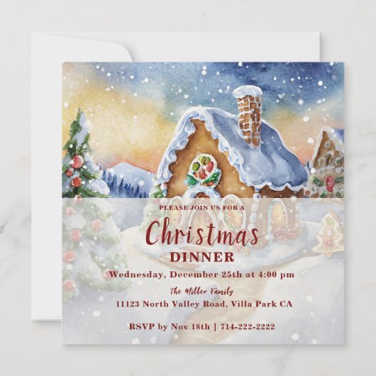 Invitation Maison Cute Gingerbread (Dos)