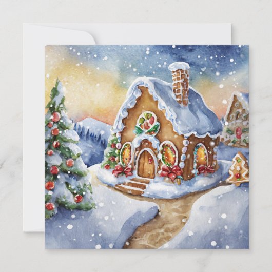 Invitation Maison Cute Gingerbread (Devant)