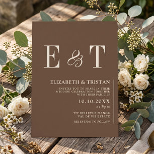 Invitation Maison de campagne marron élégante Mariage minimal