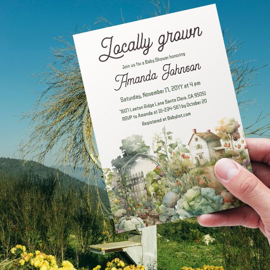 Invitation Maison de campagne rustique Baby shower cultivé lo