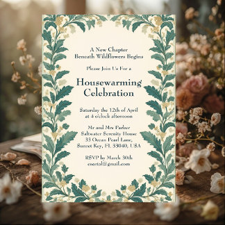 Invitation Maison de campagne rustique William Morris Cadeau