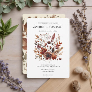 Invitation Maison de campagne vintage aquarelle terracotta fl
