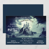 Invitation Maison de Château Hanté Effrayante Soirée Hallowee (Devant / Derrière)