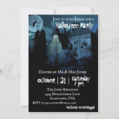 Invitation Maison de Château Hanté Halloween Soir (Devant)