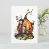 Invitation Maison de citrouille de conte de fées (Debout devant)