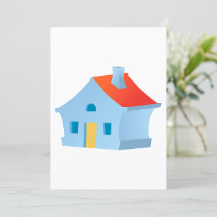 Invitation Maison de Dessin Animé Fantaisiste Couleur Maison