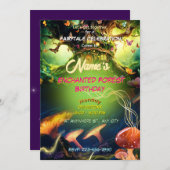 Invitation Maison de Fée et Champignons de la Forêt Enchantée (Devant / Derrière)