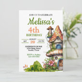 Invitation Maison de Fée Forêt Magique Anniversaire (Debout devant)