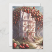 Invitation Maison de gâteau à la fraise et fête (Devant)