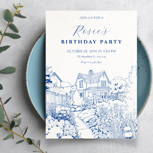 Invitation Maison de jardin élégante anniversaire