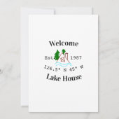 Invitation Maison de lac de bienvenue coordonnées année de mo (Dos)