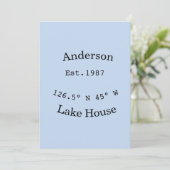 Invitation Maison de lac etc. Date année coordonnées personna (Debout devant)