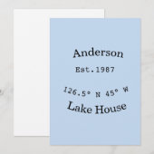 Invitation Maison de lac etc. Date année coordonnées personna (Devant / Derrière)