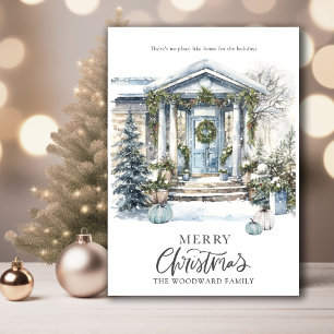 Invitation Maison de Noël de la Saint-Sylvestre aquarelle hiv