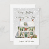 Invitation Maison de Noël en Neige (Devant / Derrière)