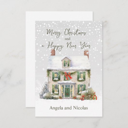 Invitation Maison de Noël en Neige (Devant / Derrière)