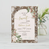 Invitation Maison de Noël Fête de Chauffage Domicile Doux Dom (Debout devant)