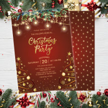 Maison de Noël Rouge Or Élégant Fête d'Entreprise