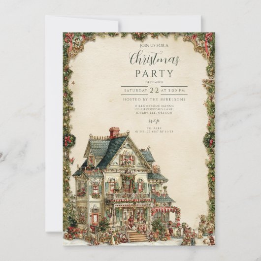 Invitation Maison de Noël victorienne (Devant)