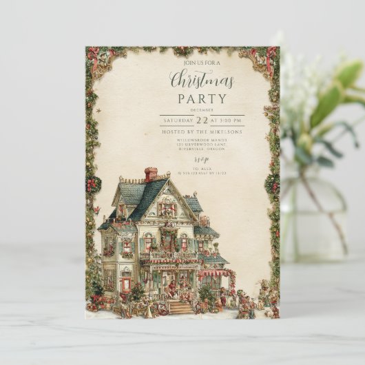 Invitation Maison de Noël victorienne (Debout devant)