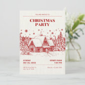 Invitation Maison de Noël Vintage (Debout devant)